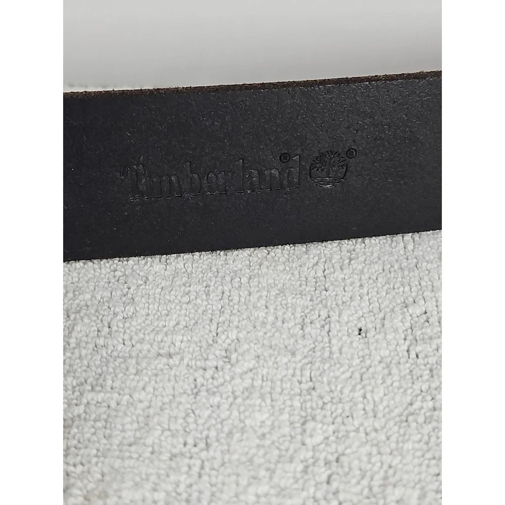 TIMBERLAND Unisex Plain‎ Black Genuine Leather Belt w/ Buckle Size 34 NEW